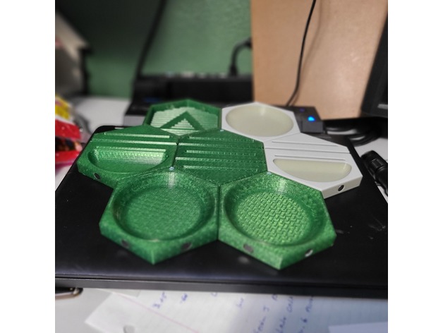 hexadécimal Coaster meeple titulaires Jeux dnd miniature carrelage table jeu tuile plateau 3D print model - Mito3D