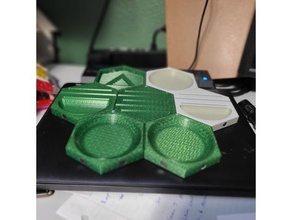 hex coaster meeple holders games dnd miniature tiles tabletop gaming tile tray 3d print model - Mito3D