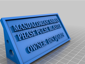 mandalorian pulse rifle blaster plaque signs & logos 3d print model - Mito3D