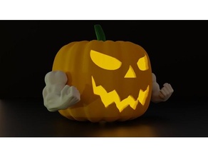 hulk pumpkin arms decor arm halloween decoration jack-o-lantern jack lantern strong 3d print model - Mito3D
