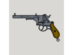 Lefaucheux m1858 3rd 6shot octogone baril 3d imprimable afficher pistolet impression 3d print model - Mito3D