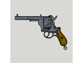 Lefaucheux m1858 3rd 10shot octogone baril 3d imprimable afficher pistolet impression 3d print model - Mito3D