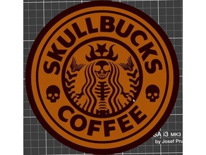 teschio arredamento Halloween cartello Starbucks 3d print model - Mito3D