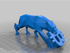 bitcoin panth poly sculptures 3d figurine animal panther 3d print model - Mito3D