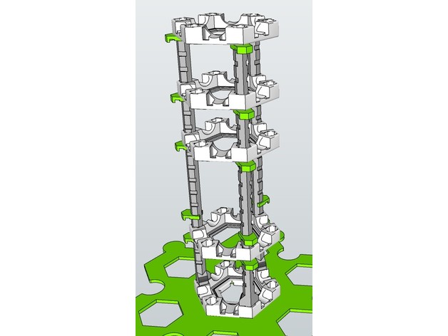 Gravitrax uyumlu ayırıcı sütun 3d baskı 6 exit temel fayans ara parçalar yükseklik çıkış sütunlar kapat 3D print model - Mito3D