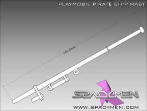 playmobil pirata Embarcacion mástil juguete juego accesorios reemplazo 3d print model - Mito3D