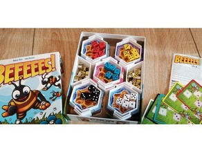 beeeees game insert toy & accessories bees boardgame dice organizer tiles 3d print model - Mito3D