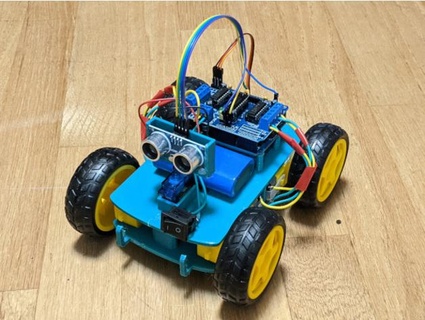 4 wheel ostacolo evitando bot inizierà 3d print model - Mito3D