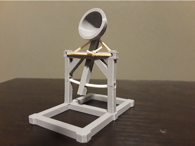 catapulta combatte i pesci 3d stampato costruzione giocattoli meccanico medico dispositivi medievil piccolo giocattolo 3D print model - Mito3D
