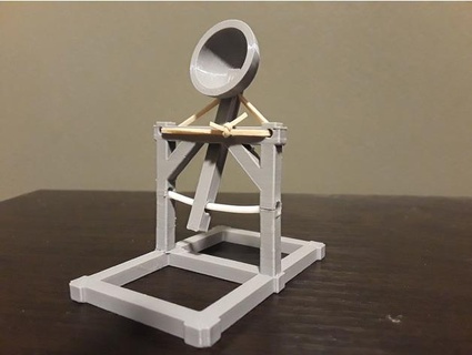 Katapult kämpftmitFischen 3d gedruckt Konstruktion Spielzeuge mechanisch medizinisch Geräte mittelalterlich klein Spielzeug 3d print model - Mito3D
