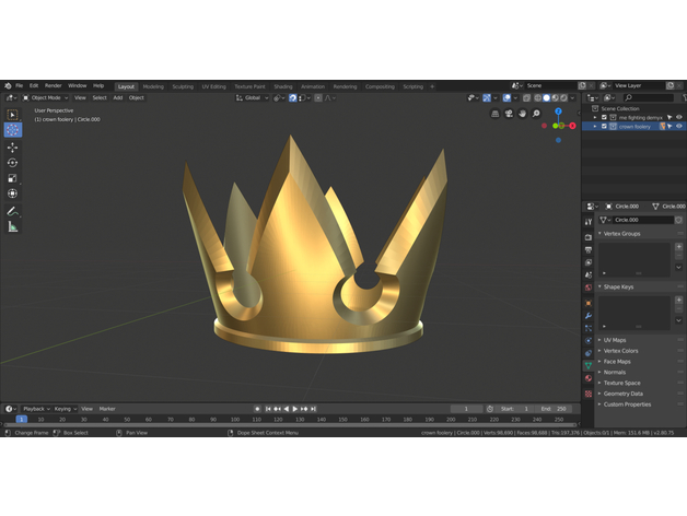 crown - kingdom hearts 2 spicymoper cosplay 3D print model - Mito3D