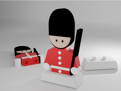 Buckingham rainha guarda wmontoza brinquedo jogos acessórios Lego playmobil vermelho brinquedos 3d print model - Mito3D