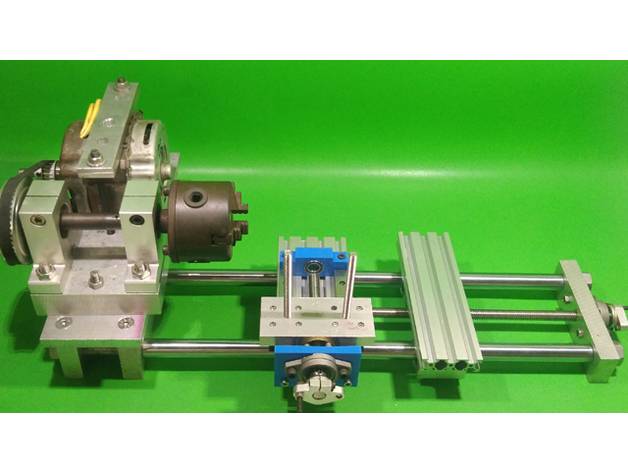 diy axis linear rail homemade lathe cnc machine aluminium doitverything DIY mini 3D print model - Mito3D