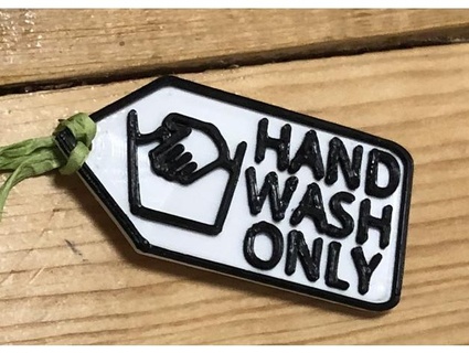 mano lavar placa chris89tian señales logos coche vehiculo lavarse manos advertencia lavadora 3d print model - Mito3D