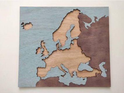 enigma mapa Europa laser cortar madeira erwtj3 quebra cabeças corte cortador 3d print model - Mito3D
