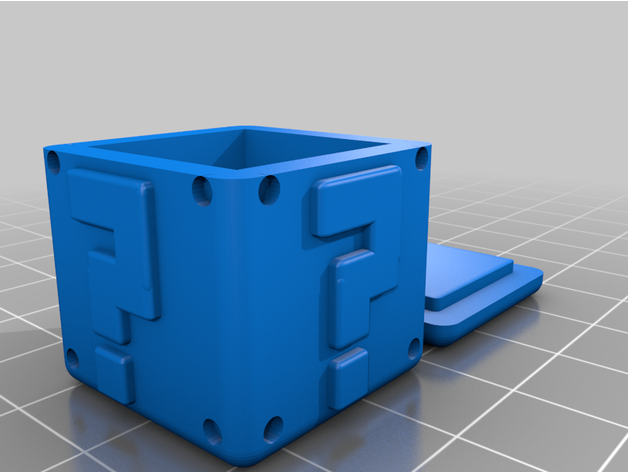 question mark block box fightswithfish  3D print model - Mito3D