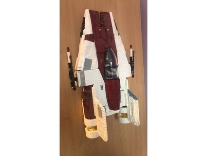lego star wars ucs a-wing 75275 wall mount flip lmb 3d print model - Mito3D