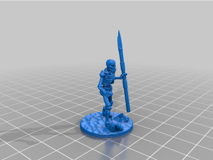 skeleton spearman table top figure enemy npc weebthepeople 3d print model - Mito3D