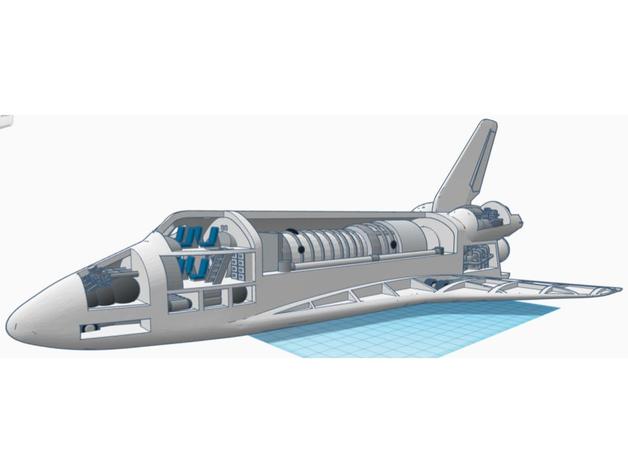 space shuttle cutaway deltagamma 3D print model - Mito3D