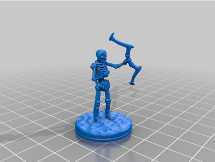 esqueleto arqueiro d estilo tampo mesa rpg miniatura choramos 3d print model - Mito3D