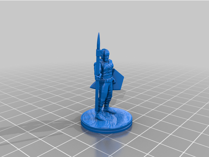 elfo soldado lança escudo tampo mesa jogos choramos 3d print model - Mito3D