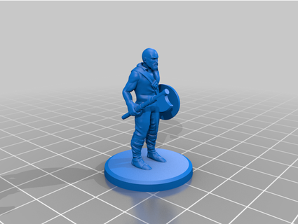 bandido hacha proteger d miniatura mesa rpg weebthepeople 3d print model - Mito3D