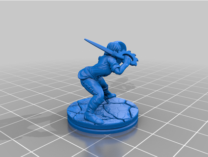 female elf soldier sword shield d&d style games weebthepeople 3d print model - Mito3D
