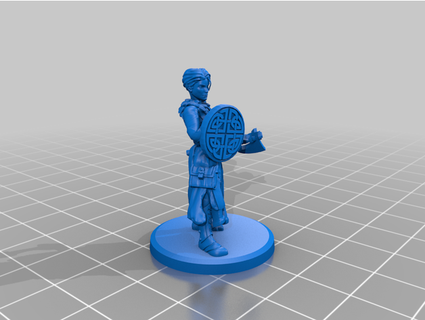 humano fêmea viking d tampo mesa estilo rpg choramos 3d print model - Mito3D