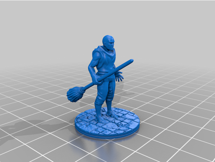 villager mop d&d style tabletop miniature weebthepeople 3d print model - Mito3D