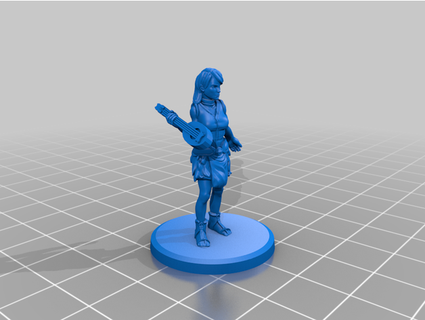 female bard miniature npc dnd rpg weebthepeople 3d print model - Mito3D