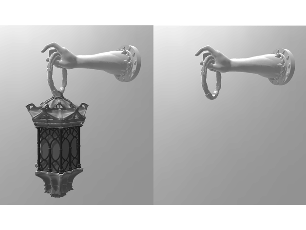 ea mãos dei segurando gótico lanterna aquecido 3D print model - Mito3D