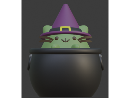 witch pusheen jrovblue 3d print model - Mito3D