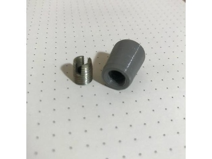 small simple drawer knob handle threaded w metal insert makelikemike 3d print model - Mito3D
