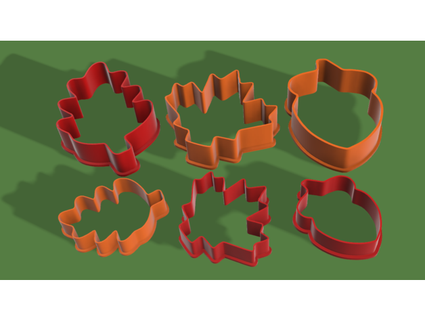 fall leaves cookie cutters rover 3d print model - Mito3D