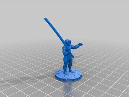 elf swordsman great katana odachi d&d miniature weebthepeople 3d print model - Mito3D
