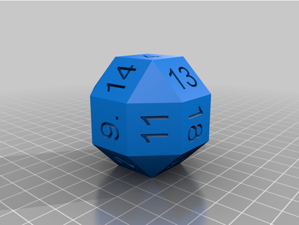 18 sided dice yolozef 3d print model - Mito3D