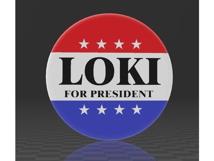 Loki Devlet Başkanı toplu iğne 3d kenar 3d print model - Mito3D