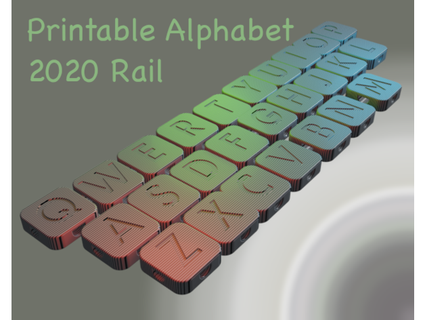 alphabet letters 2020 profile b render  3d print model - Mito3D