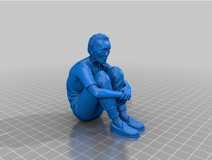 calamar juego jugador 001 il nam sentado triste dinoyperro 3d print model - Mito3D