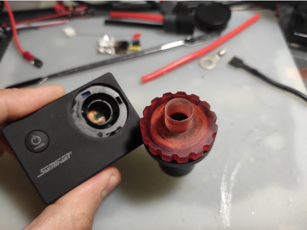 c-mount action cam adapter petflasche 3D print model - Mito3D