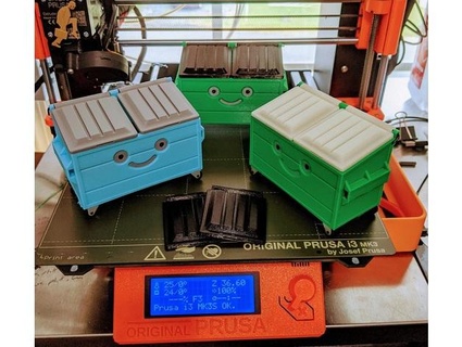 küçük mutlu çöp kutusu mutlu 3d print model - Mito3D