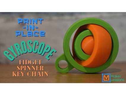 gyroscope agiter fileur clé chaîne makerlessons 3d print model - Mito3D