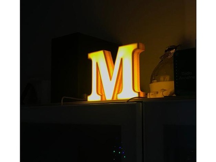 letter lamp - 5v usb led strip fcauwe 3d print model - Mito3D