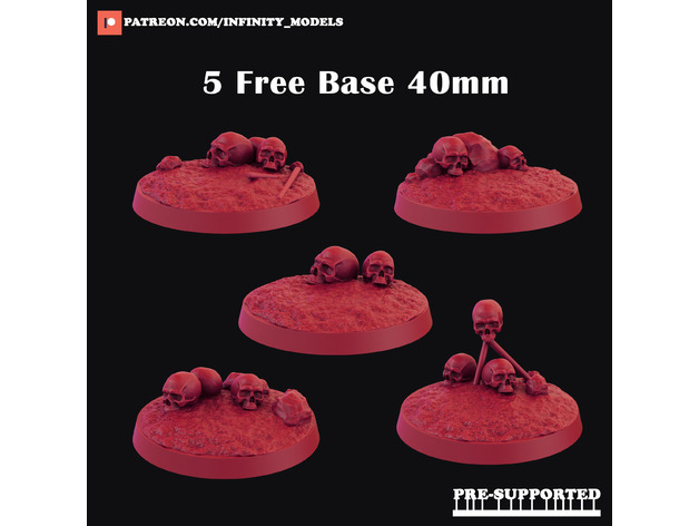 scull base 40mm - tabletop miniatures infinitymodels 3D print model - Mito3D