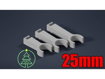 25mm pvc pipe j-channel mount clip phoenlx 3d print model - Mito3D