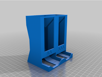 aa aaa batería dispensador bolsillo tablero uhook iniciará 3d print model - Mito3D