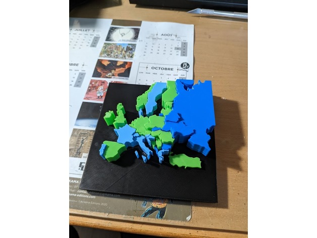 Europa Karte Höhe Visualisierung hrfmartins 3D print model - Mito3D