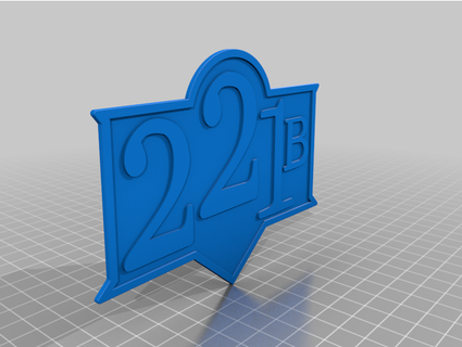 Sherlock işaret 221 fırıncı sokak kylegilbert 3d print model - Mito3D