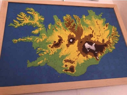 İzlanda topografik harita bulmaca 19x13 hashtagleo 3d print model - Mito3D