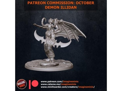 patron commission october demon illidan base imagineminis 3d print model - Mito3D